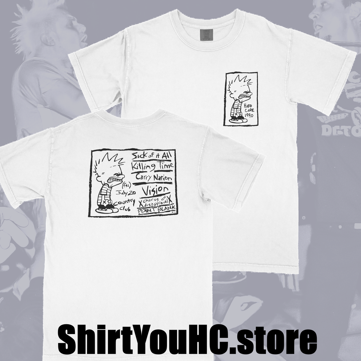 Calvin  - Harcore 1990 East Meets West Tee